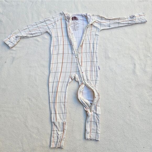Brixton Brixton Cream Plaid Bamboo Zip Romper 12-18M - Picture 4 of 10